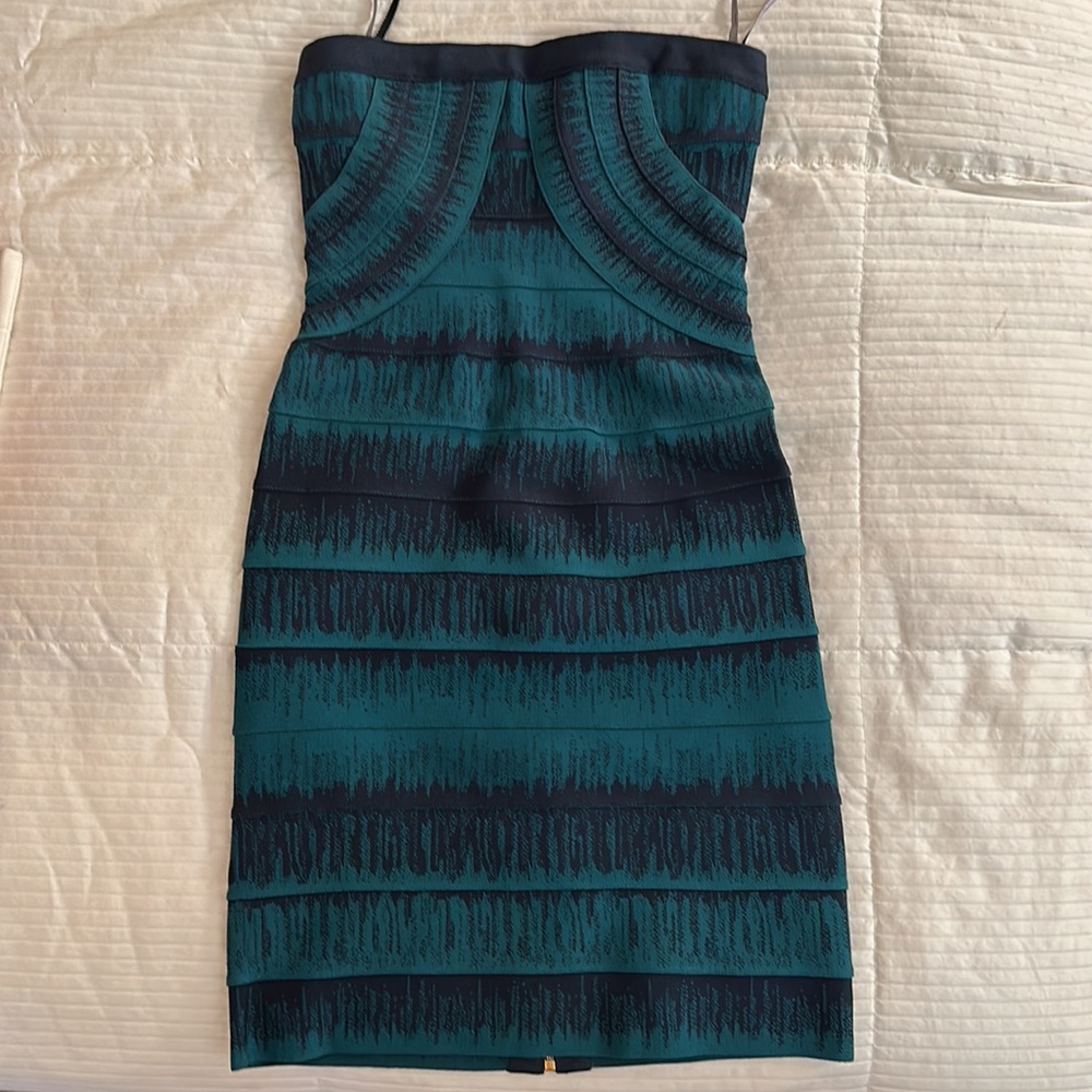 Herve Leger Lesley Ombré / Faded-Stitch Strapless Bandage Dress 👗 Small ❤️ HL - Picture 6 of 17